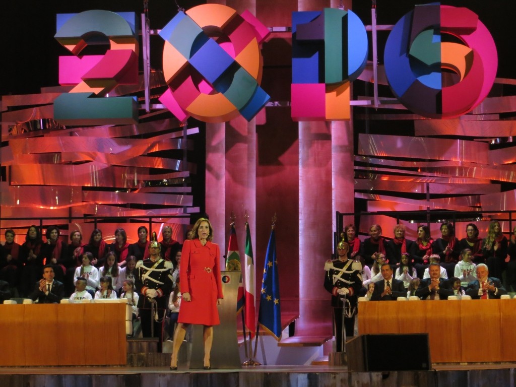 Cristina Parodi alla cerimonia di chiusura - Milano Expo 2015